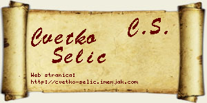 Cvetko Selić vizit kartica